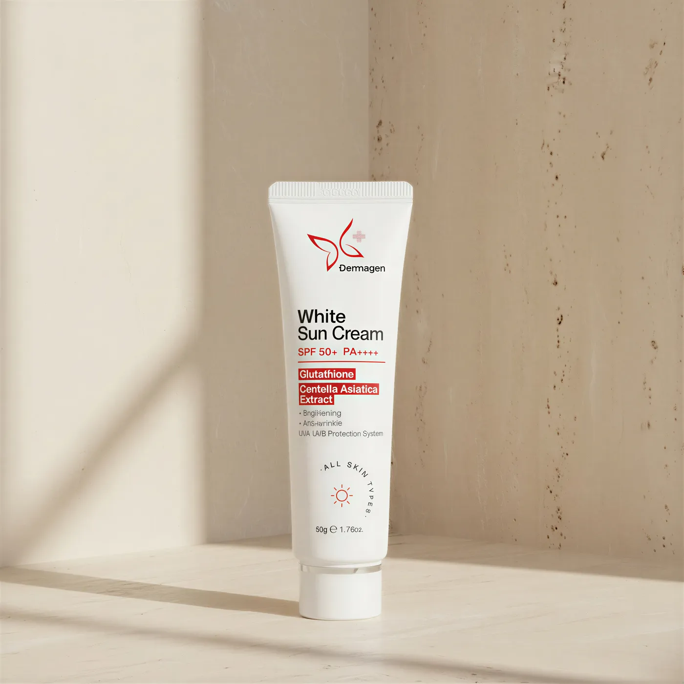DERMAGEN White Sun Cream SPF 50+ | Protector Solar Facial con Niacinamida | 50 ml — Protector solar facial